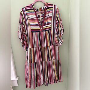 Uncle Frank Multicolor Striped Dress - new without tags, never worn Size Large